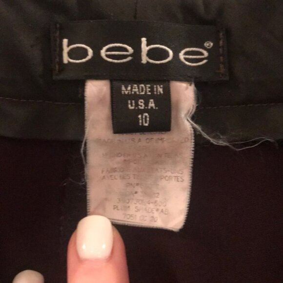💜 Vintage Bebe Women’s Plum Polyester Dress Pants | Size 10 💜 - Picture 4 of 8